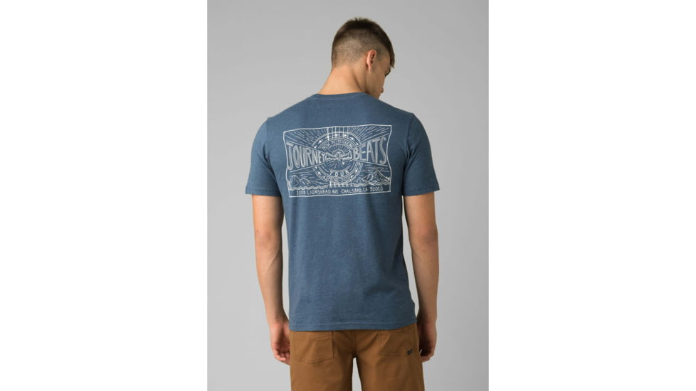 prAna Castle Crest T-Shirt - Mens, Denim Heather, Large, M11201593-DEHT-L
