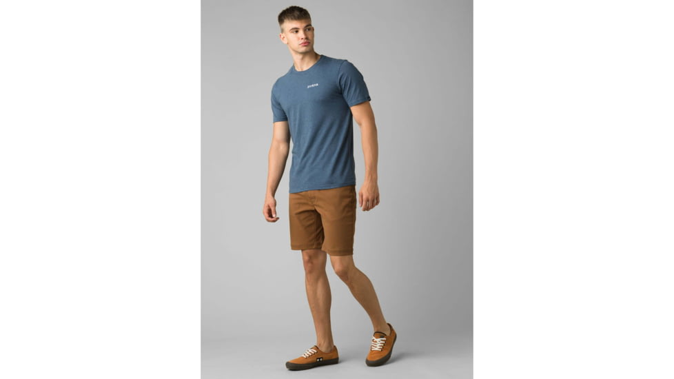 prAna Castle Crest T-Shirt - Mens, Denim Heather, Large, M11201593-DEHT-L