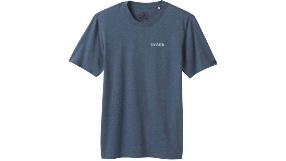 prAna Castle Crest T-Shirt - Mens, Denim Heather, Large, M11201593-DEHT-L