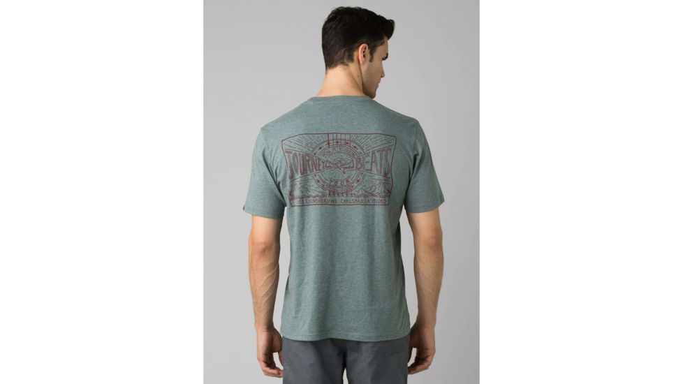 prAna Castle Crest T-Shirt - Mens, Smoky Blue Heather, Large, M11201593-SMHT-L