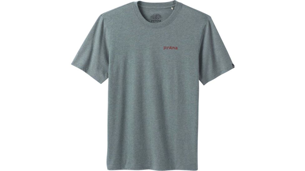 prAna Castle Crest T-Shirt - Mens, Smoky Blue Heather, Large, M11201593-SMHT-L