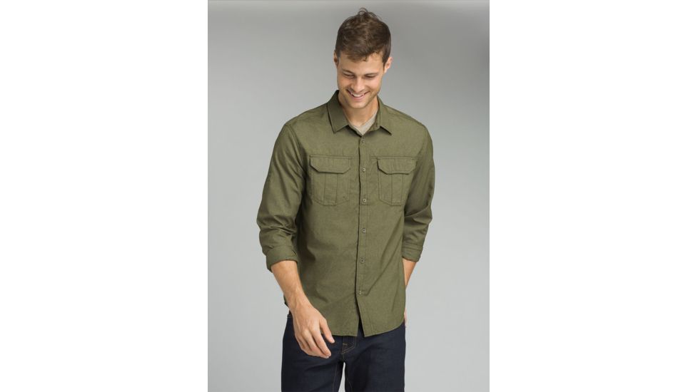 prAna Citadel Long Sleeve Shirt - Mens, Cargo Green, Medium, M21170308-CAGR-M