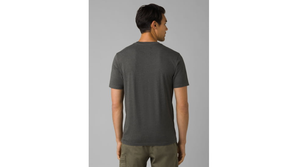 prAna Como Te Llama Journeyman 2 T-Shirt, Charcoal Heather, Small, 1966801-001-ST-S