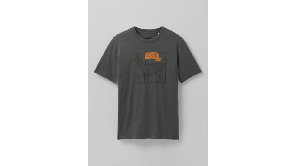 prAna Como Te Llama Journeyman 2 T-Shirt, Charcoal Heather, Small, 1966801-001-ST-S