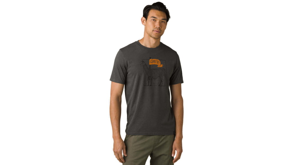 prAna Como Te Llama Journeyman 2 T-Shirt, Charcoal Heather, Small, 1966801-001-ST-S