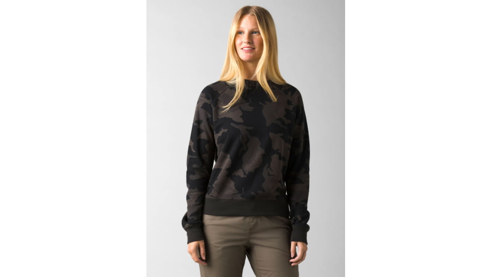 prAna Cozy Up Sweatshirt - Womens, Black Camo, Extra Small, 1967291-001-XS