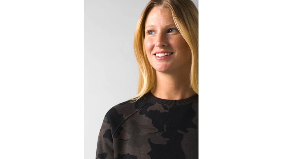 prAna Cozy Up Sweatshirt - Womens, Black Camo, Extra Small, 1967291-001-XS