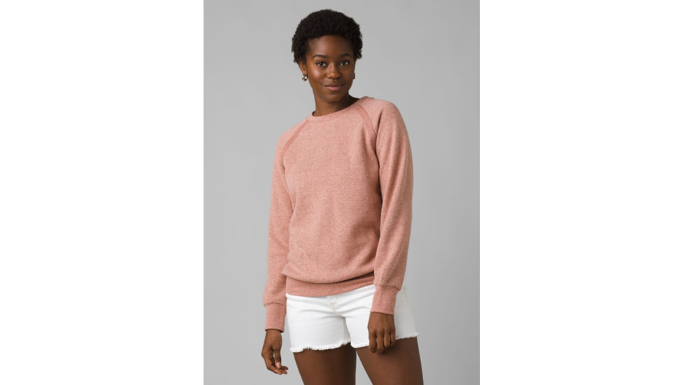 prAna Cozy Up Sweatshirt - Womens, Cloud Blush Heather, XS, 1961311-650-XS