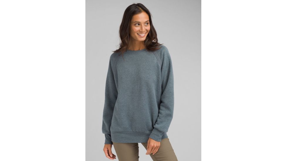 prAna Cozy Up Sweatshirt - Womens, Grey Blue Heather, Large, W23180582-GBHT-L