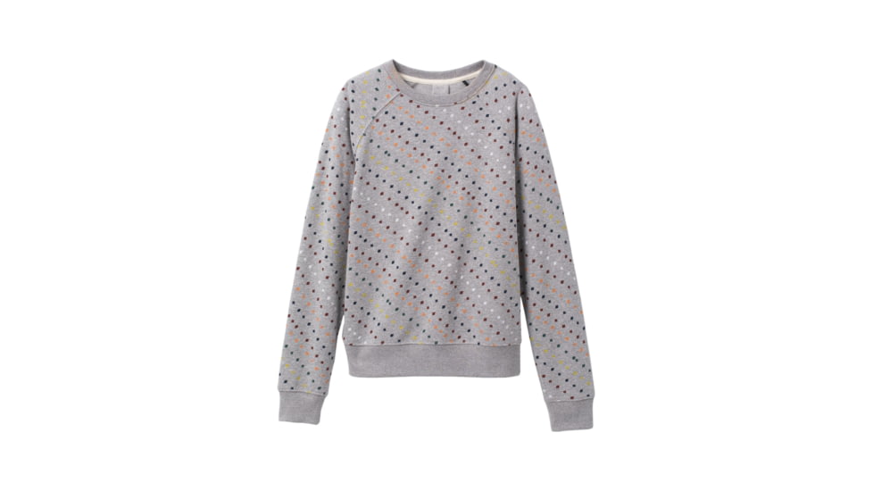 prAna Cozy Up Sweatshirt - Womens, Heather Grey Ditsy Road, Medium, 1967291-020-M