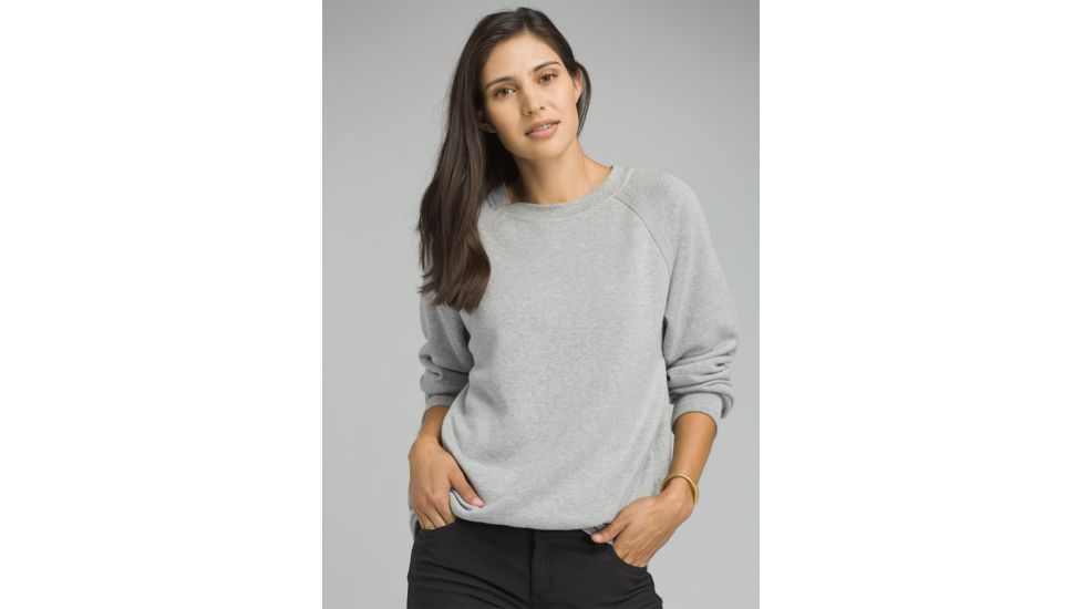 prAna Cozy Up Sweatshirt - Womens, Heather Grey, XSmall, W23180582-HTGY-XS