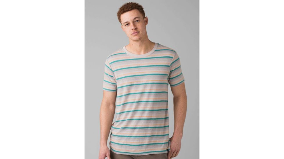 prAna Dustin Short Sleeve Crew - Mens, Pebble Grey, Large, M13190579-PBGY-L