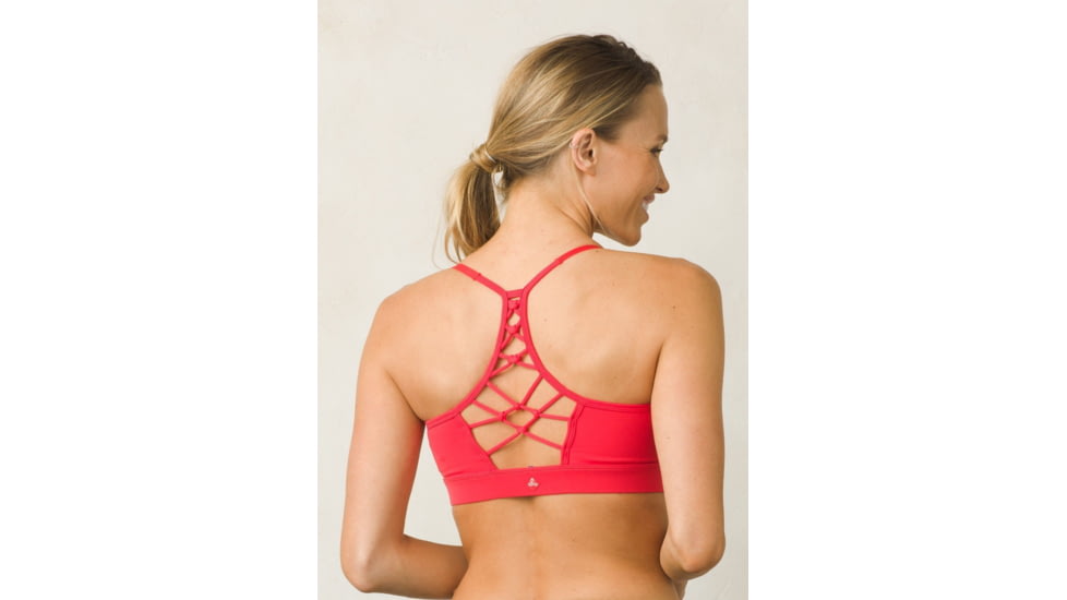 prAna Elixir Bra - Women's, Carmine Pink, Large W11170007-CAPI-L