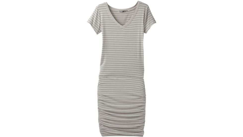 prAna Foundation Dress - Womens, Light Grey Heather Stripe, Large, W31180370-LGHS-L