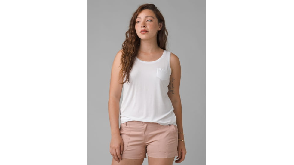 prAna Foundation Scoop Neck Tank, White, Medium, 1963751-100-M