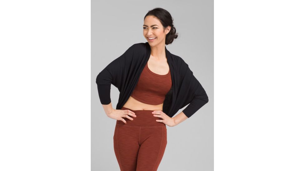 prAna Foundation Shrug Sweaters - Womens, Black, Medium, W23190958-BLK-M