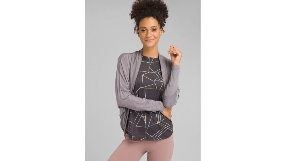 prAna Foundation Shrug Sweaters - Womens, Heather Grey, Small, W23190958-HTGY-S
