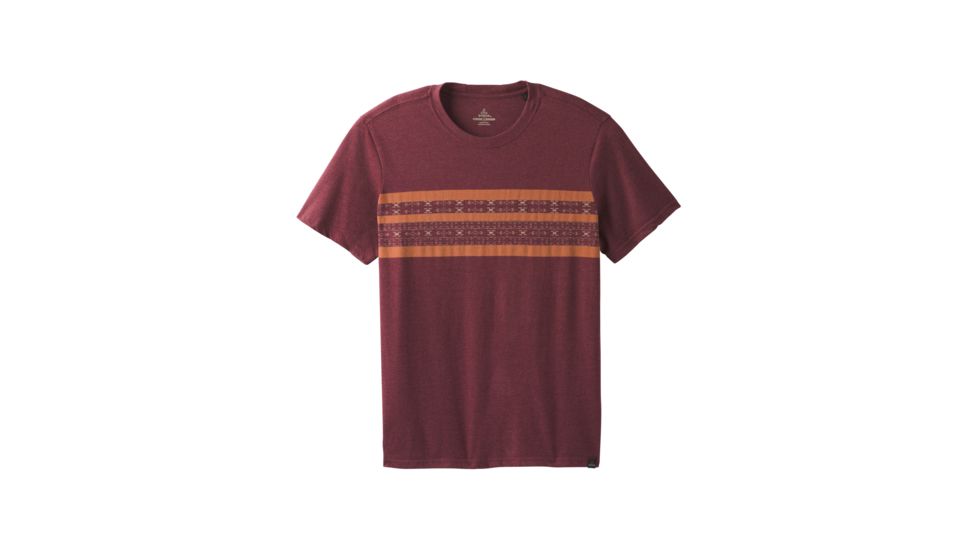 prAna Garrity Short Sleeve Crew T-Shirt - Mens, Black Cherry, Medium, M11181405-BKCY-M