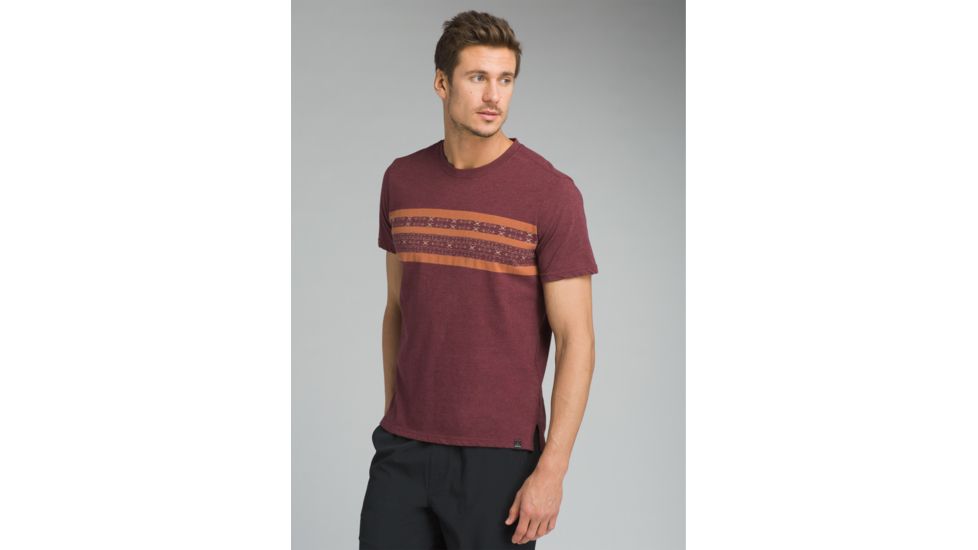 prAna Garrity Short Sleeve Crew T-Shirt - Men's, Black Cherry, Medium, M11181405-BKCY-M