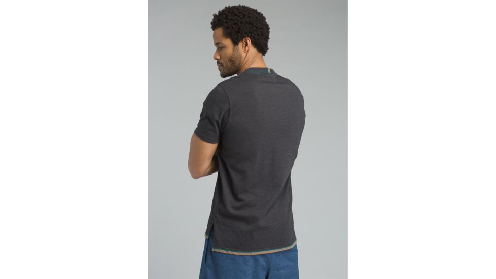 prAna Garrity Short Sleeve Henley T-Shirt - Mens, Black, Small, M11181406-BLK-S