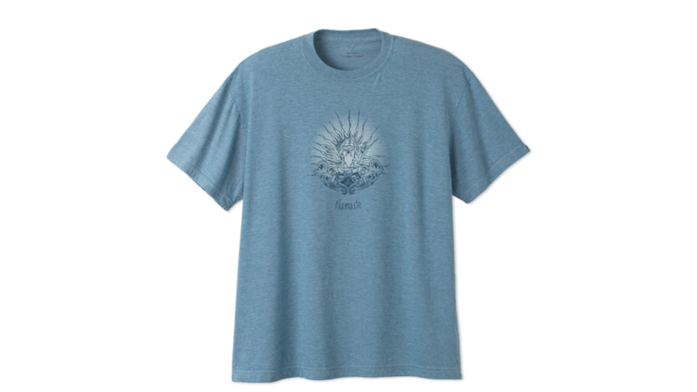 prAna Guru Heathered Tee - Men's-Aqua Blue-Small