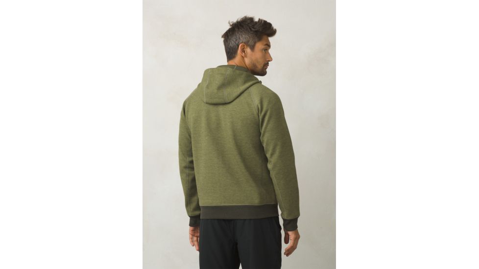 Prana Halgren Urban Full Zip Hoodie Mens, Cargo Green Heather, Small, M21181412-CGHT-S