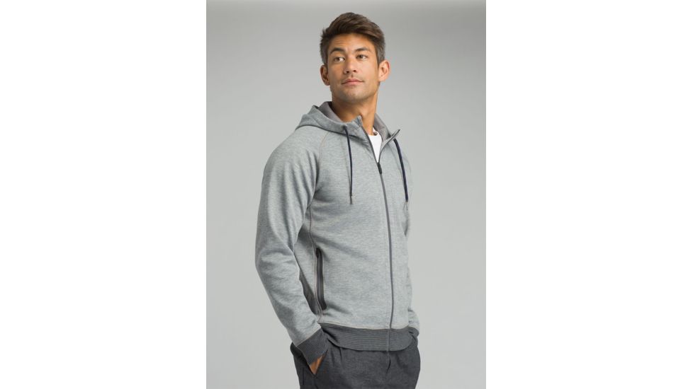 prAna Halgren Urban Full Zip Hoodie - Mens, Gravel Heather, Medium, M21181412-GRHT-M