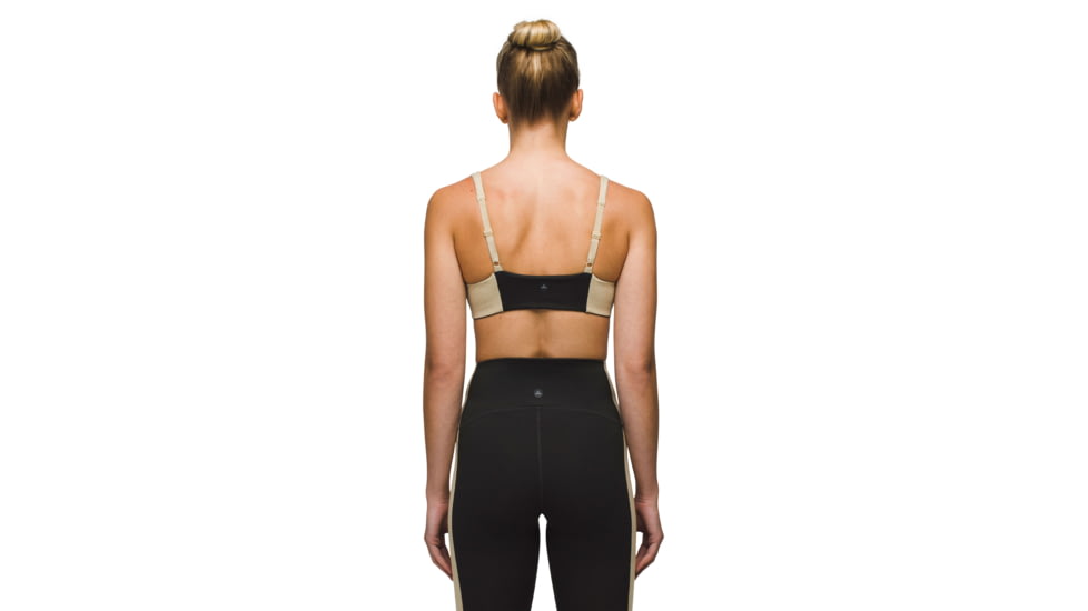 prAna Heavana Hot Spell Bra - Womens, Black / Cliffside Heather, XL, 2066821-003-XL