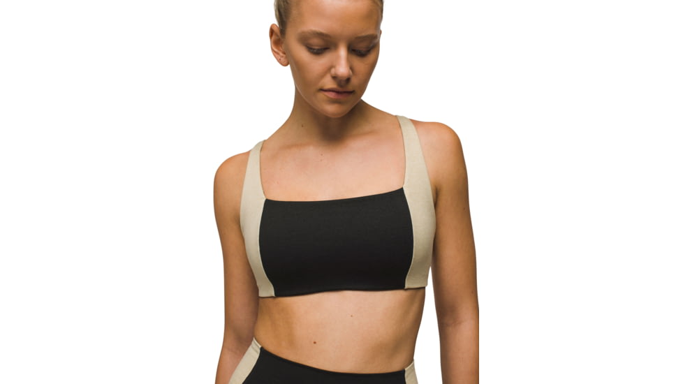 prAna Heavana Hot Spell Bra - Womens, Black / Cliffside Heather, XL, 2066821-003-XL