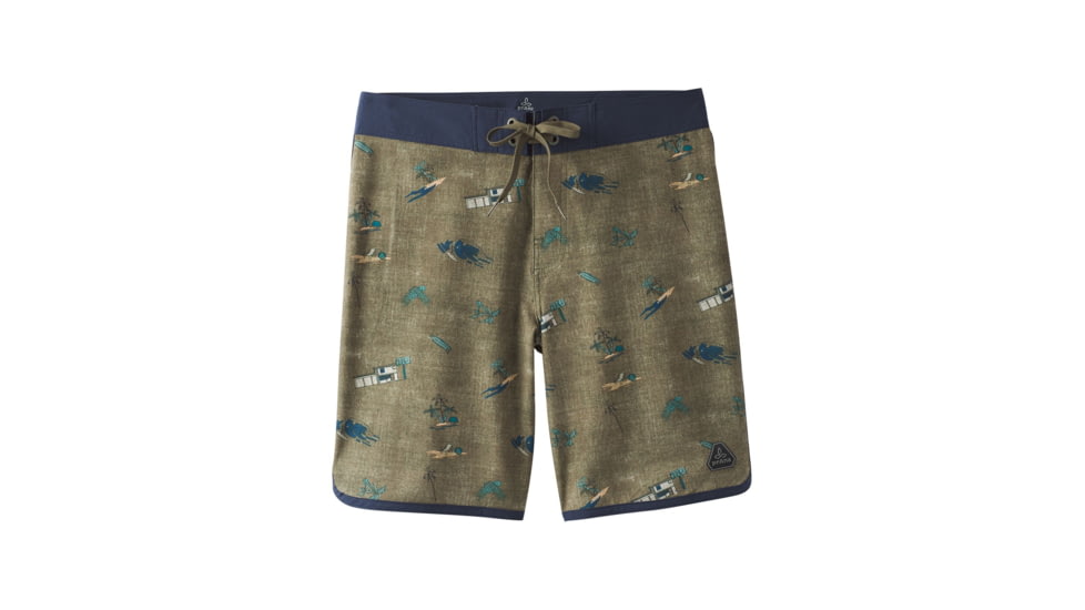 prAna High Seas Boardshort, Green Big Island, 28 Waist, M3HSEA116 -373-28