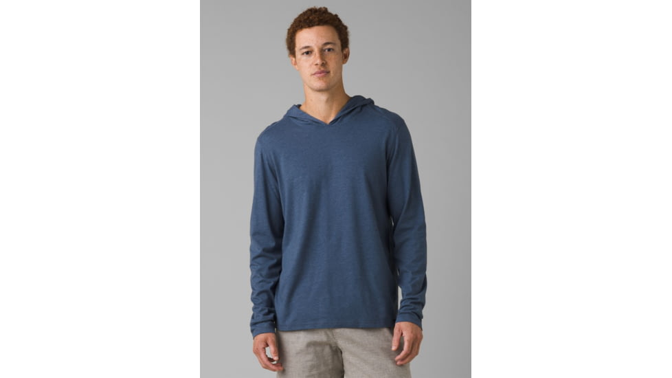 prAna Hooded T-Shirt, Charcoal Heather, Small, 1965541-003-ST-S