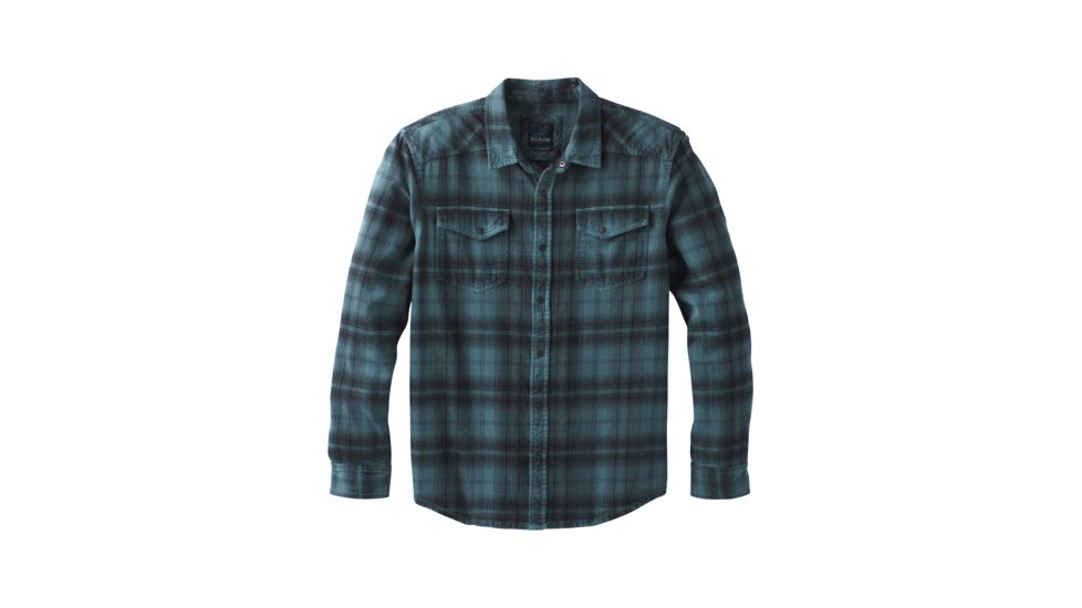 prAna Horizon Long Sleeve Flannel Shirt - Mens, Weathered Blue, Large, M23180490-WEBL-L