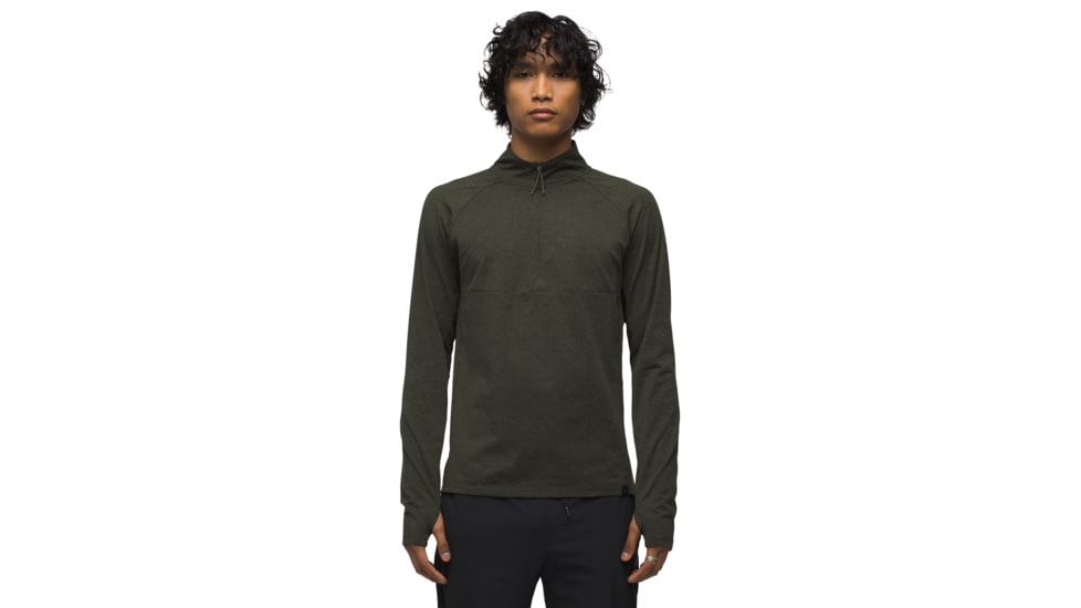 prAna Ice Flow Half Zip - Mens, Evergreen Heather, Medium, 1973871-301-M