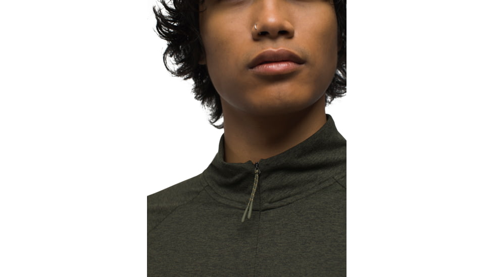 prAna Ice Flow Half Zip - Mens, Evergreen Heather, Medium, 1973871-301-M