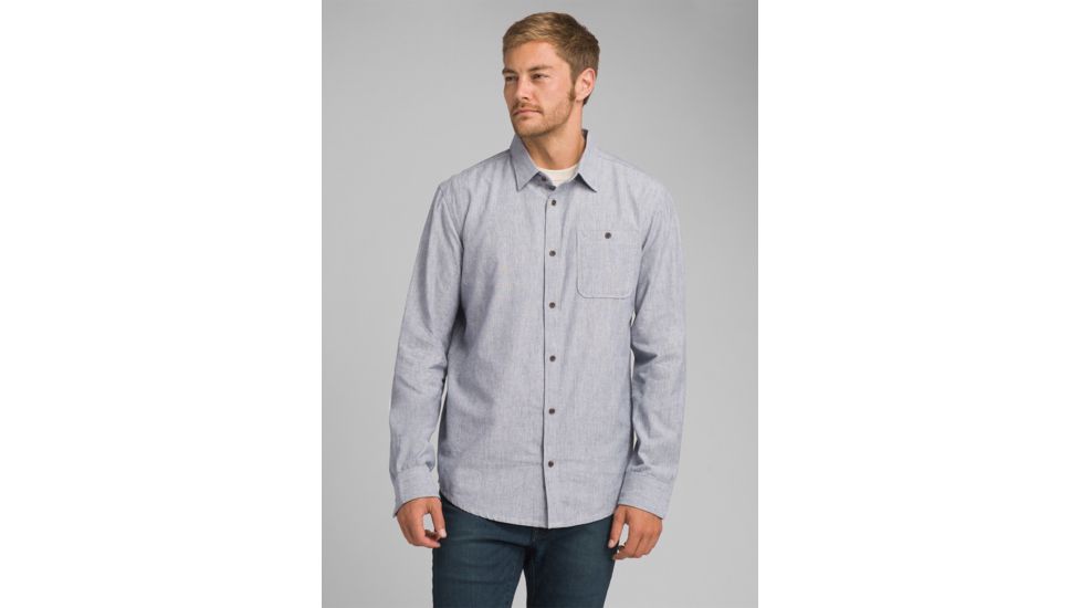 prAna Jaffra Long Sleeve Shirt, Nautical, XXLarge, M21191481 -419-XXL