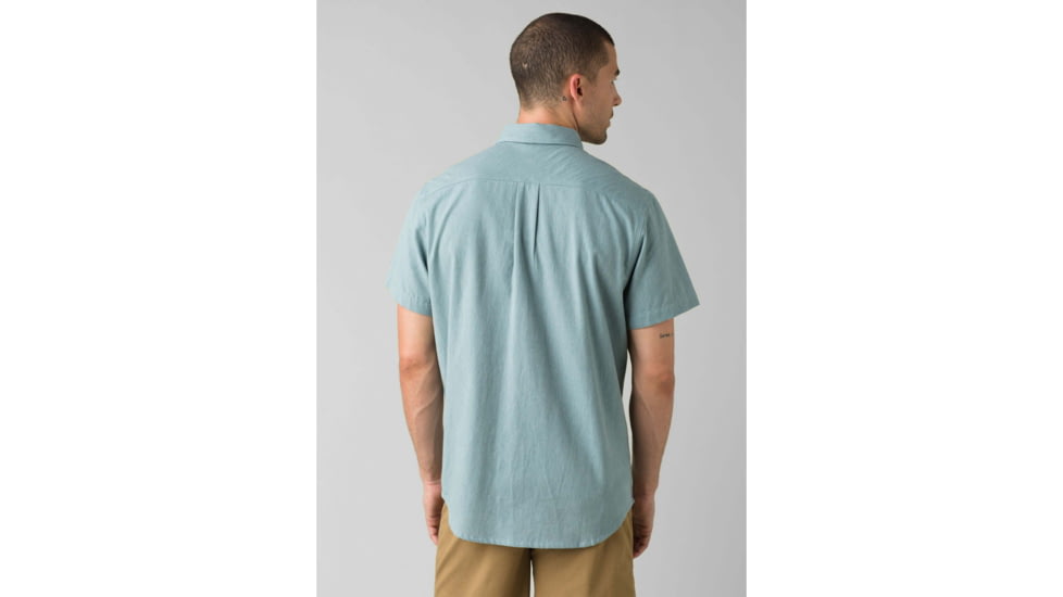 prAna Jaffra Short Sleeve Shirt - Mens, Breeze, Medium, M11191528-BREZ-M