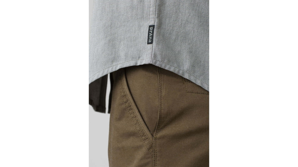 prAna Jaffra Short Sleeve Shirt - Mens, Gravel, Large, M11191528-GRA-L