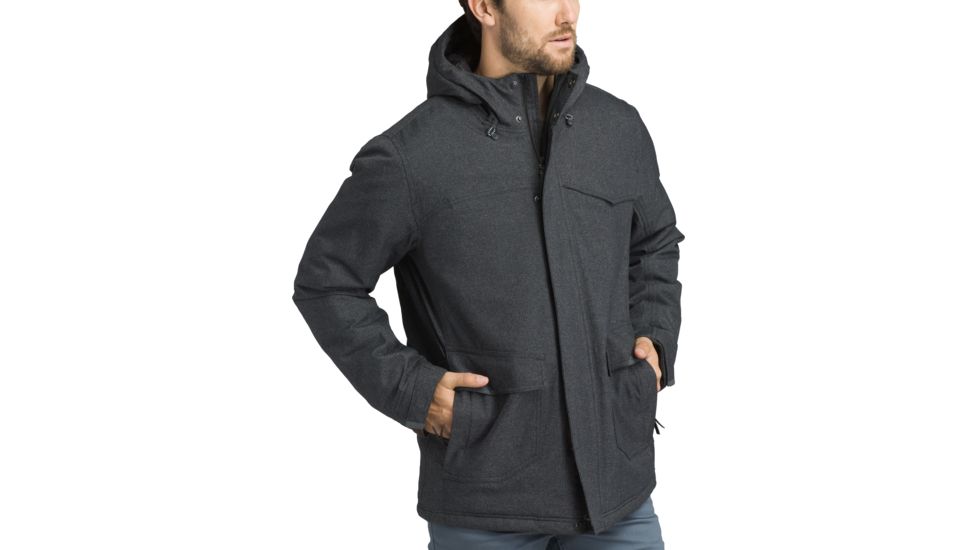 prAna Jonas Parka - Mens, Black Heather, Large, M23180529-BKHT-L