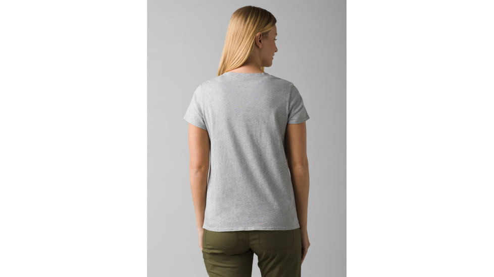 prAna Journeyman 2.0 Tee - Womens, Extra Small, Heather Grey World Peace, 1969281-020-XS
