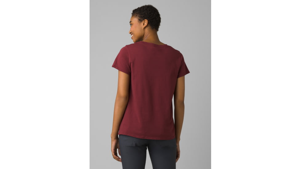 prAna Journeyman 2.0 Tee - Womens, Extra Small, Maroon Happy Camper, 1969281-601-XS