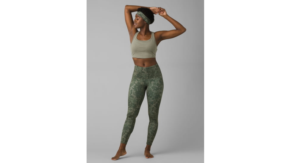 prAna Kimble Printed 7/8 Legging Pants, Kale Wildflower, Large, 1962541-300-RG-L