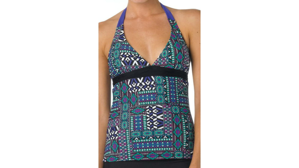prAna Lahari Tankini Top - Women's-Black Patchwork-Large