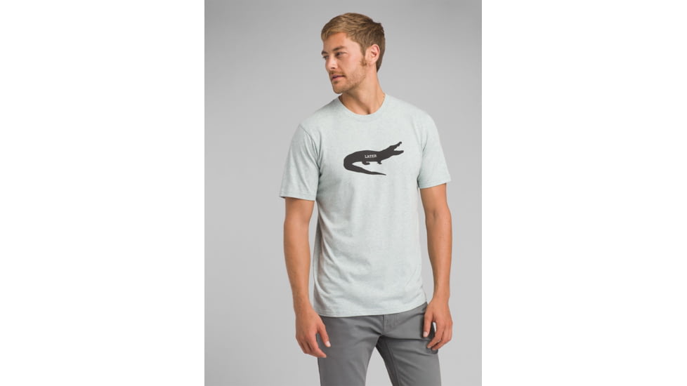 prAna Later Alligator Short Sleeve T-Shirt, Agave Heather, XLarge, M11191521 -778-XL