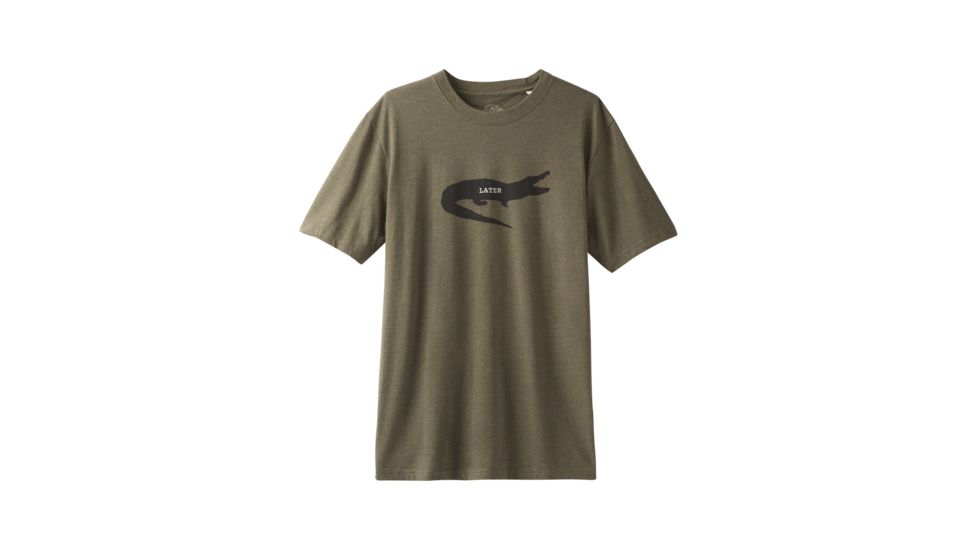 prAna Later Alligator Short Sleeve T-Shirt - Mens, Cargo Green Heather, Small, M11191521 -319-S