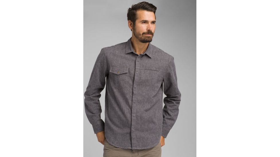 prAna Lenny Overshirt - Mens, Gravel, Small, M21191485-GRA-S