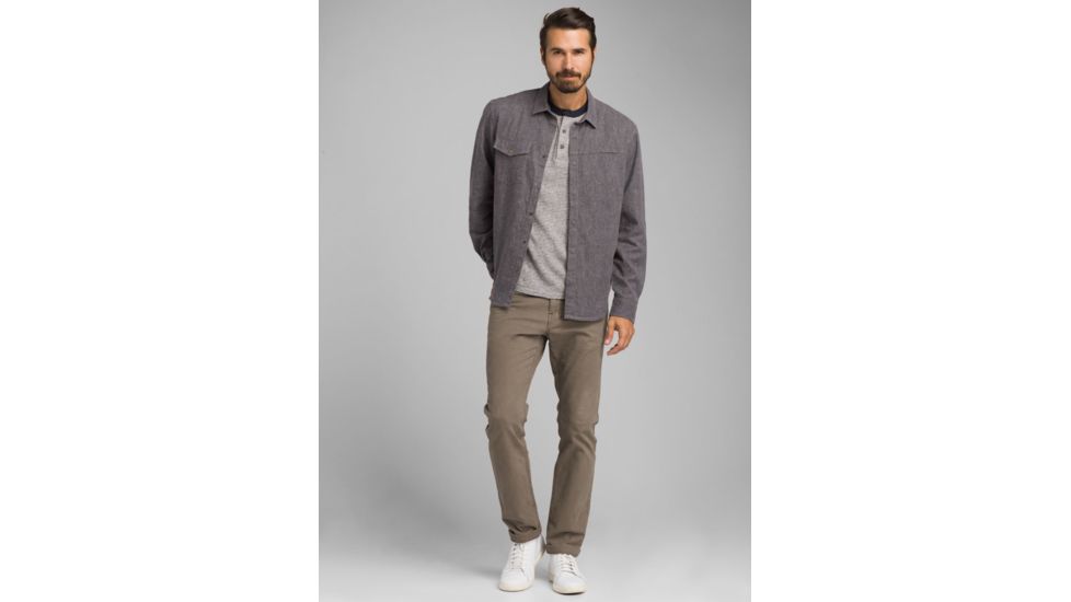 prAna Lenny Overshirt - Mens, Gravel, Small, M21191485-GRA-S