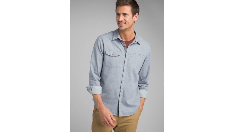 prAna Lenny Overshirt - Mens, Vintage Blue, Extra Large, M21191485-VIBL-XL