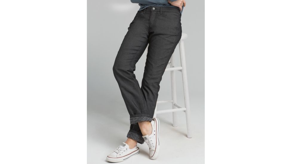 prAna Lined Boyfriend Jean - Women's, Black, 8, W43180630-BLK-8