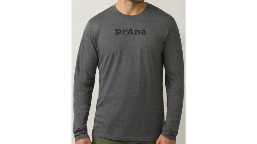 prAna Logo Long Sleeve Shirt - Men's, Charcoal, Medium, M2LOGO316-CHR-M