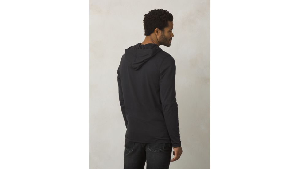 Prana Long Sleeve Hood Mens, Black, Small, M21181338-BLK-S